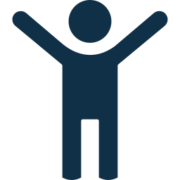 Person hands up icon