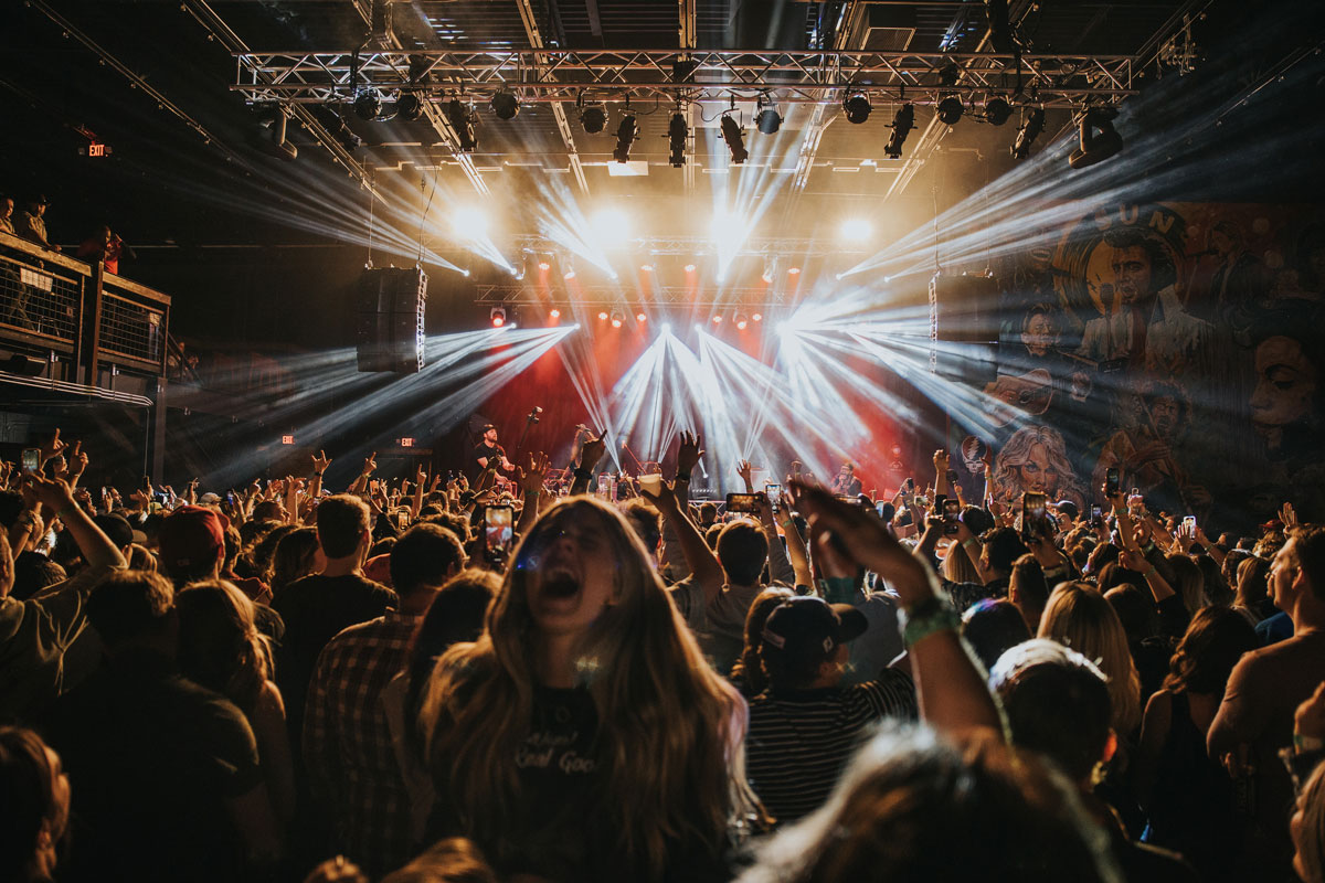 crowd at concert in Ozark Music Hall