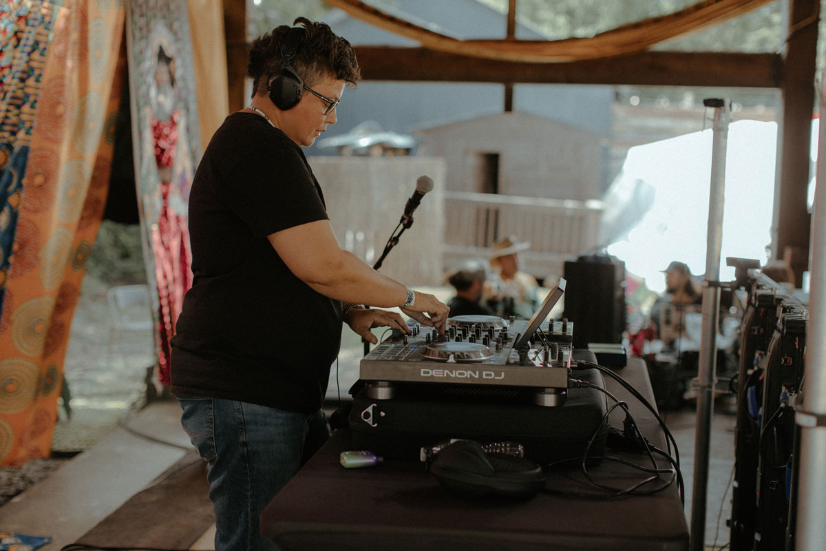 DJ spinning at Her Set Her Sound festival