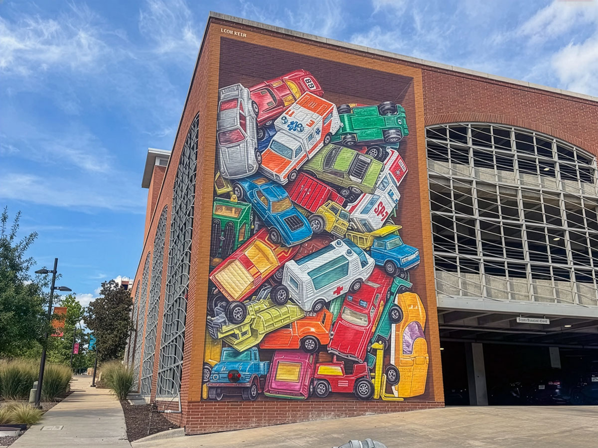 mural on Leon Keer Library
