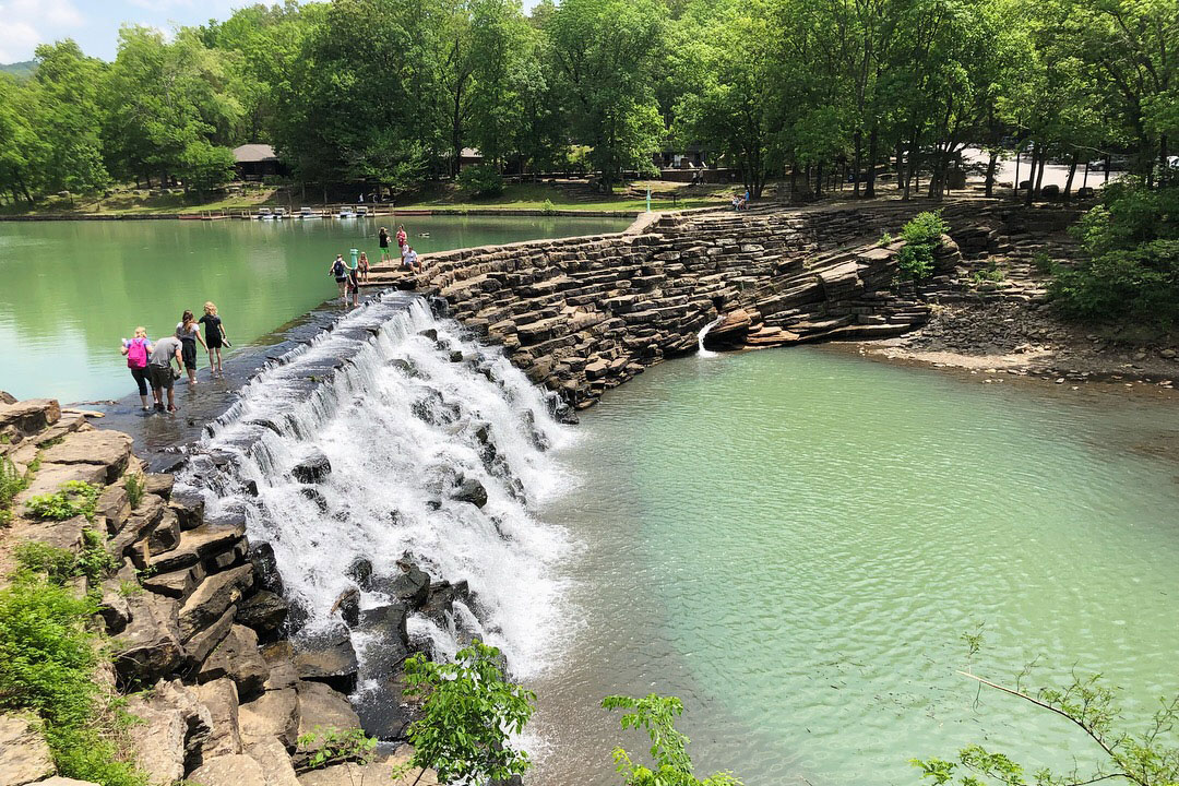 Devils Den Civilian Conservation Corps dam and spillway