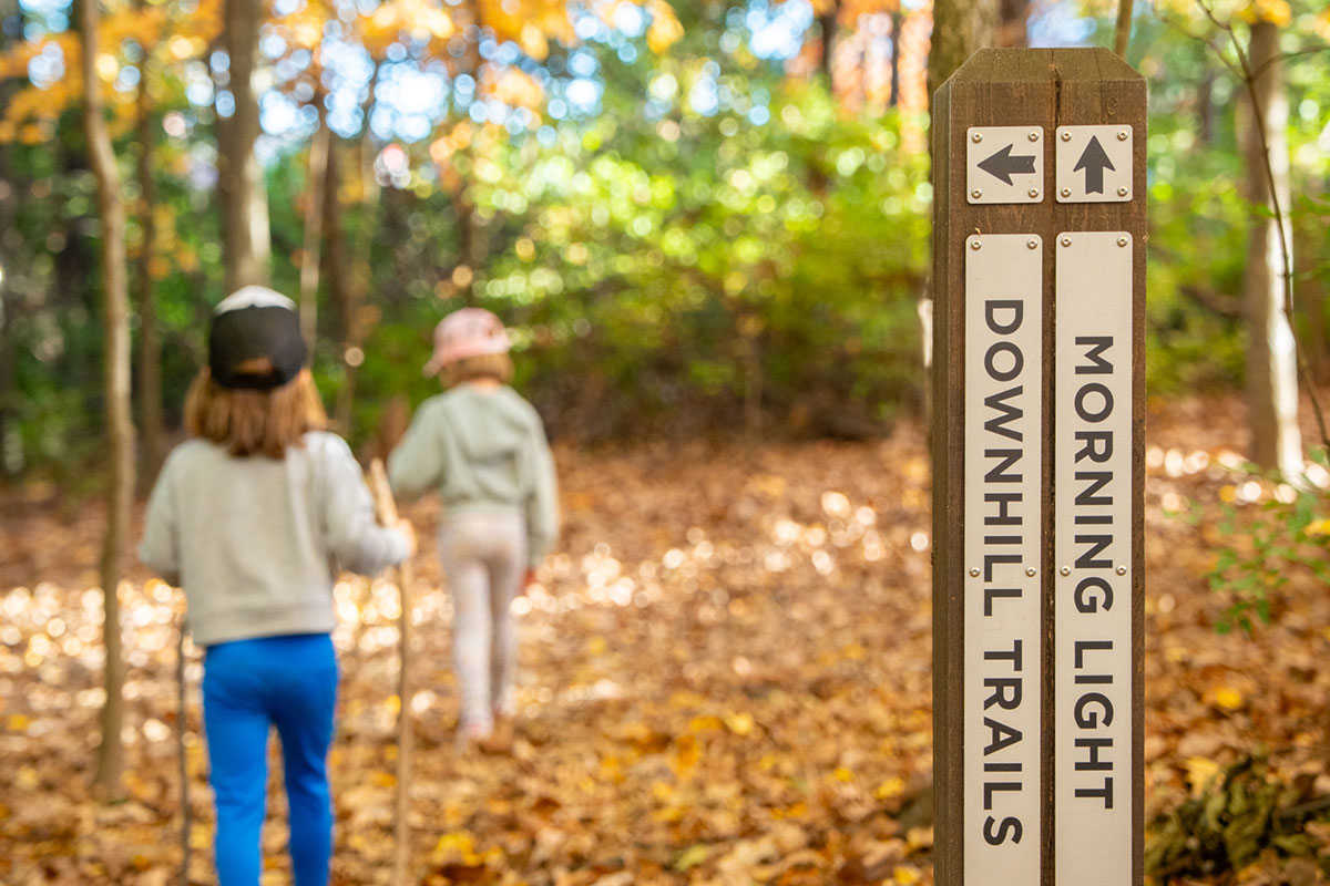 Trail Signs at Gregory Park in Fayetteville Arkansas