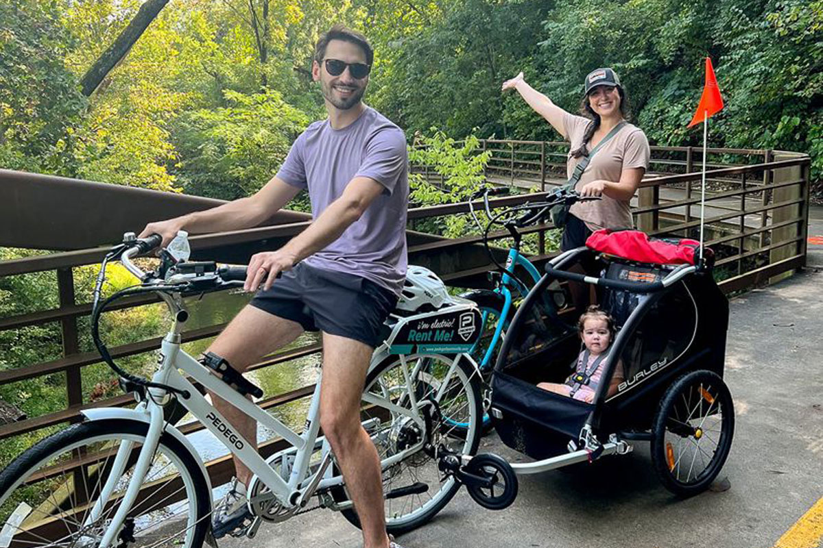 Biking on Razorback Greenway Trail Fayetteville Arkansas