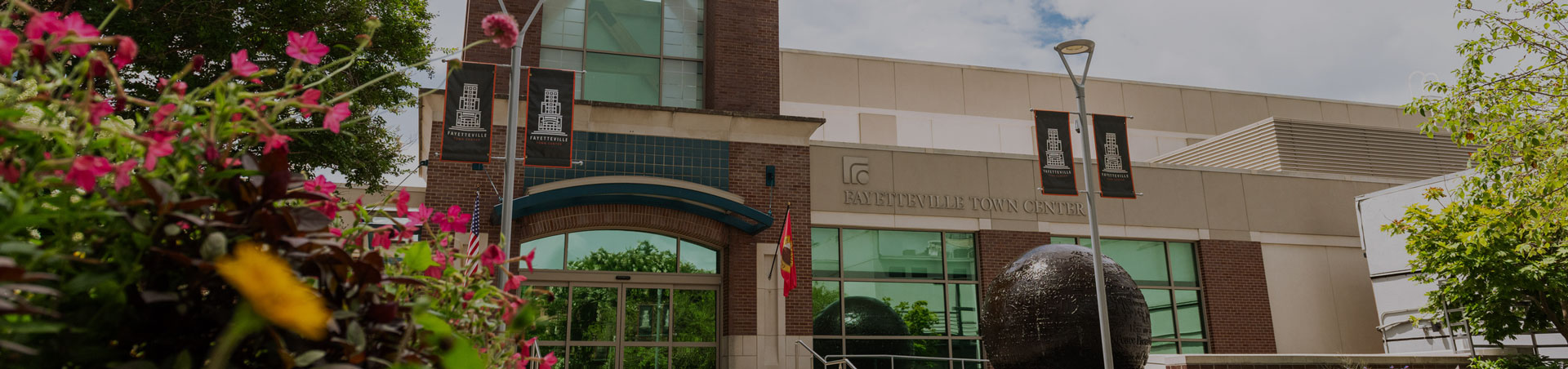 Spring Flowers in front of Fayetteville Town Center