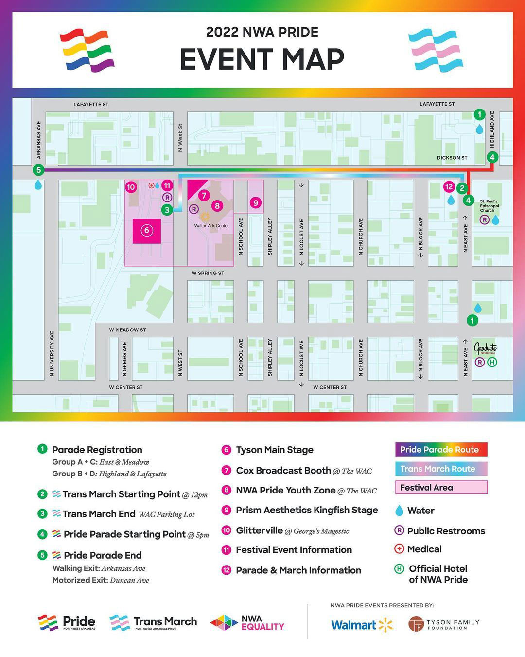 2022 NWA Pride Event Map