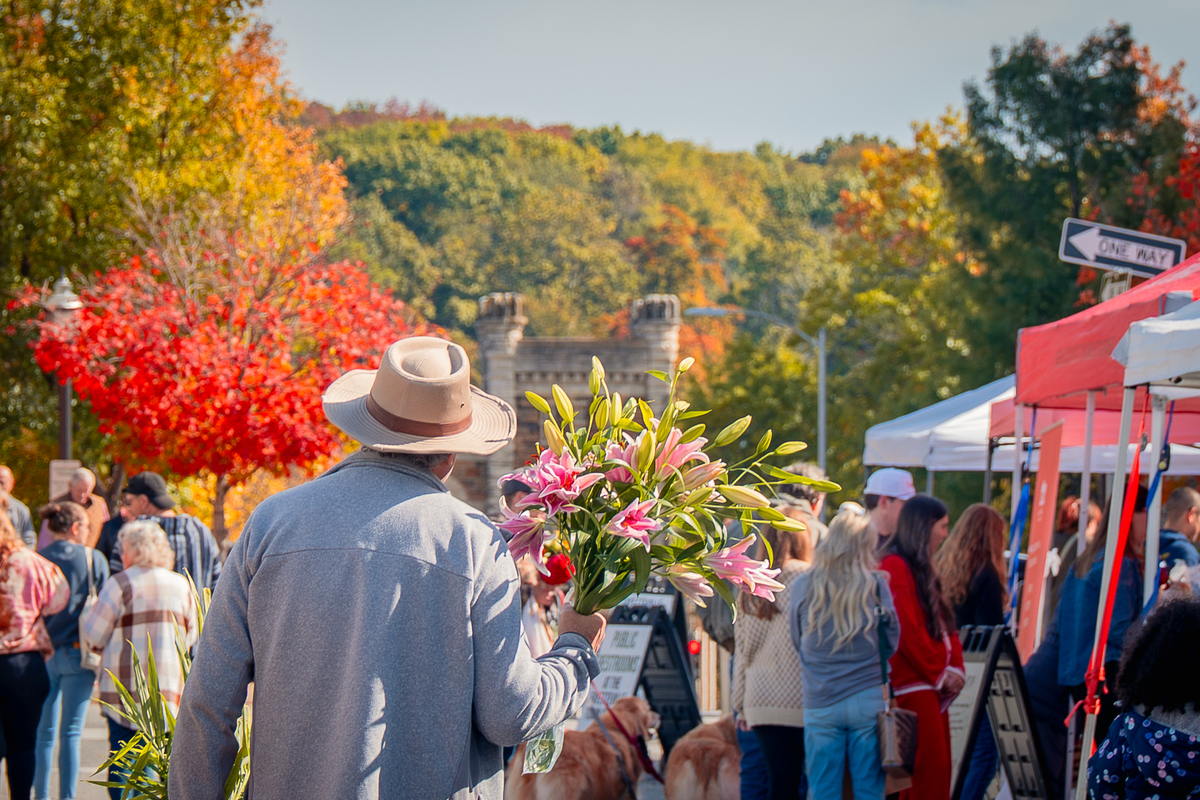 Shopping at the Fayetteville Farmers Market in the Fall